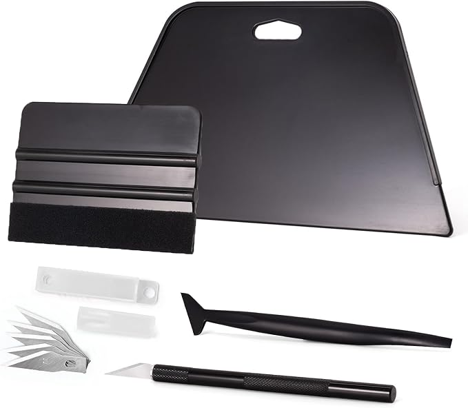 NEWISHTOOL Wallpaper Smoothing Tool Kit, Vinyl Film Wallpaper Tools | Peel and Stick Contact Paper Application Kit, Big Smoothing Squeegee, Felt Scraper, Edge Tucking Stick, Craft Knife & Blades by NEWISHTOOL