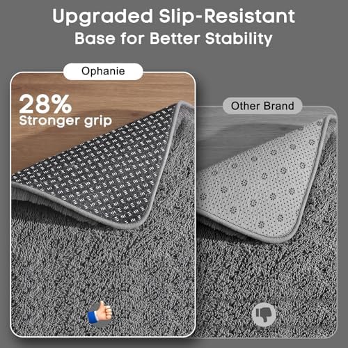 Ophanie Area Rugs 9x12 Living Room, Large Grey Bedroom Carpet, Big Shag Indoor Thick Soft Nursery Rug, Gray Fluffy Carpets for Boy and Girls Room Dorm Home Decor Aesthetic - Image 3