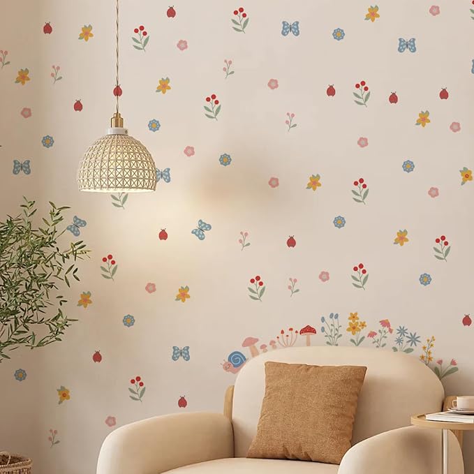 Nursery Floral Wall Stickers Decals Peel and Stick Decor 6 Sheets | Peel & stick, no residue, watercolor, nursery kids room bedroom playroom classroom decor, DIY craft, safe non-toxic material - Image 7