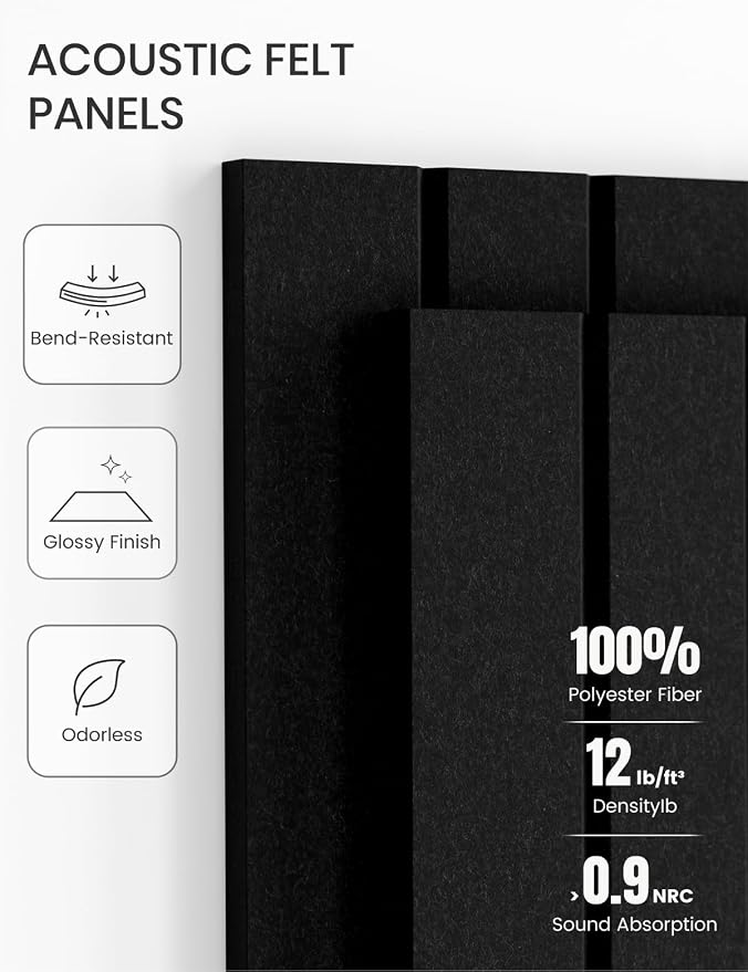 Fluxynara 36" x 24" Large Felt Bulletin Board, Black | 6 Pack Cork Board Alternative with 30 Safe Adhesive Tabs, Pin Boards for Wall Decor, Home, Office, Classroom,Dorm - Image 5
