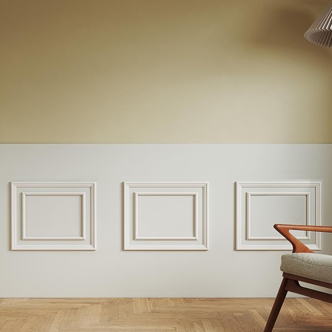 JBER Peel and Stick Wall Molding Kit, 6 Pre-Cut Bilinear Panels, White | Ready-to-assemble pre-cut molding, 3D trim panels for interior wall décor, living room & bedroom accent wall - Image 7