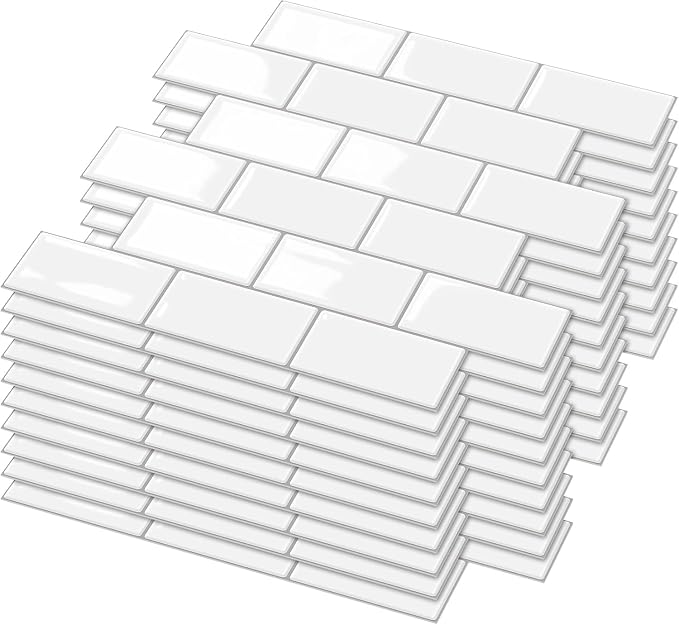 Peel and Stick BacksplashJoysticky 10-Sheet Peel and Stick Backsplash, 12" * 12" Laser Crystal Texture Stick on Tiles Backsplash for Kitchen & Bathroom，Thicker Design Peel and Stick Wall Tiles by Unknown