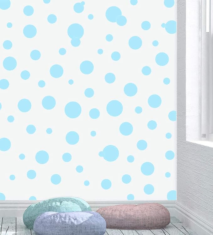 Polka Dot Wall Stickers, Wall Decor Stickers, Wall Dots, Vinyl Circle Room Dot Decals Wall Art Stickers for Bedroom Girls Room Peel and Stick Kids Room Decor Birthday Gift (Soft Blue) - Image 2