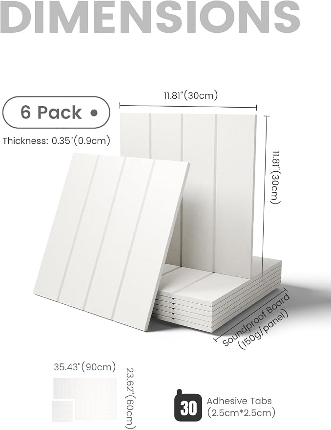 Fluxynara 36" x 24" Large Felt Bulletin Board, Milky White | 6 Pack Cork Board Alternative with 30 Safe Adhesive Tabs, Pin Boards for Wall Decor, Home, Office, Classroom,Dorm - Image 2