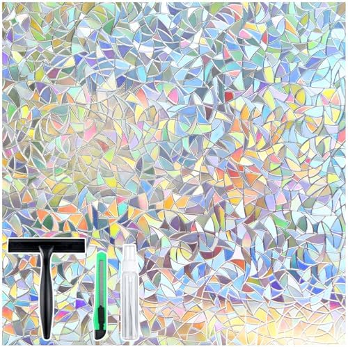 rabbitgoo Window Privacy Film Rainbow, Clear, 35.4" x 118.1" by rabbitgoo