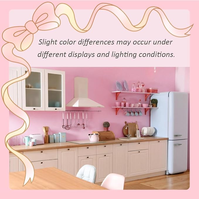 Safiyya 984.2"x17.7" Pink Peel and Stick Wallpaper Solid Color Contact Paper Peel and Stick Modern Wall Paper Self Adhesive Removable Wallpaper for Bedroom Covering Vinyl Roll - Image 6