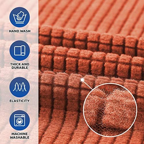 KEKUOU Stretch Oversized Couch Covers for Sofa Slipcover,Pureed Pumpkin - Image 3