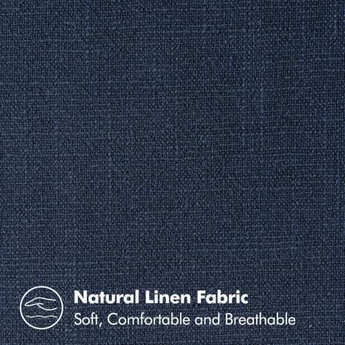 MIULEE Decorative Linen Pillow Covers 18x18 Inch Navy Blue - Image 2