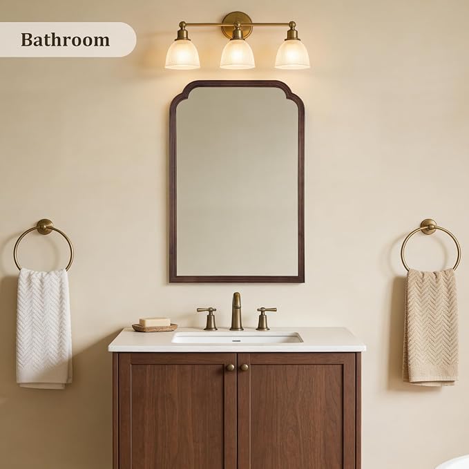 WallBeyond Wooden Framed Wall Mirror, Natural Wood Bathroom Vanity Mirror for Entryway, Living Room or Bedroom Home Decor Vertical or Horizontal Hanging [24" x 36" Walnut Color] - Image 2