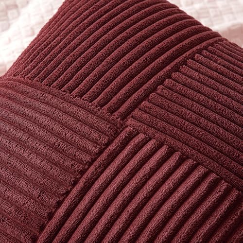 MIULEE Burgundy Decorative Throw Pillow Covers for Couch 18x18 Inch - Image 2