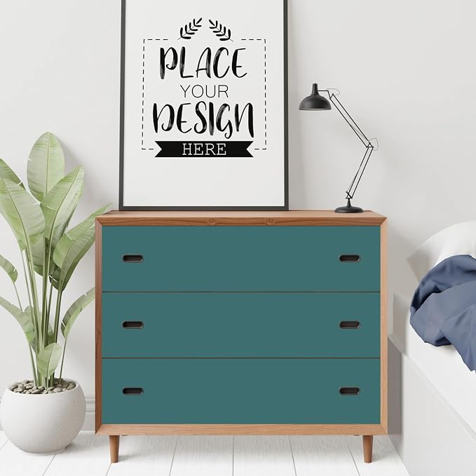 SOON AFTER Teal Peel and Stick Wallpaper Matte Teal Contact Paper Self Adhesive Waterproof Vinyl Roll for Wall Coverings,Cabinets,Countertops,Bedroom 15.7"x118" - Image 3