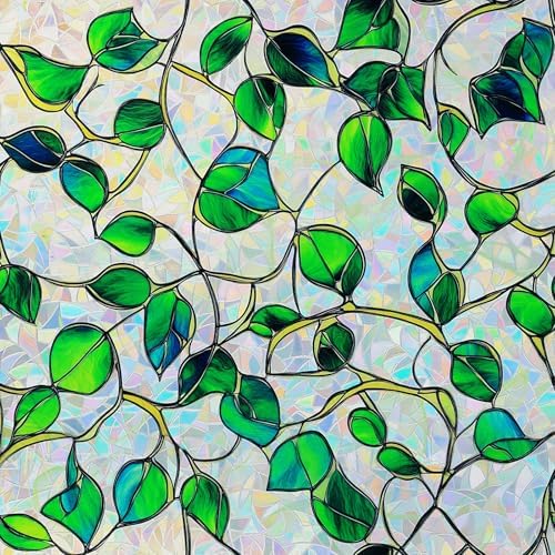 SOMWISE Rainbow Stained Glass Window Privacy Film,Heat Blocking Save Energy by somwise