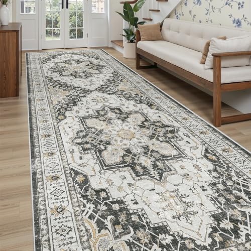 Madane 4x12 Wide Hallway Runner Rug Washable for Living Room, Black - Image 4