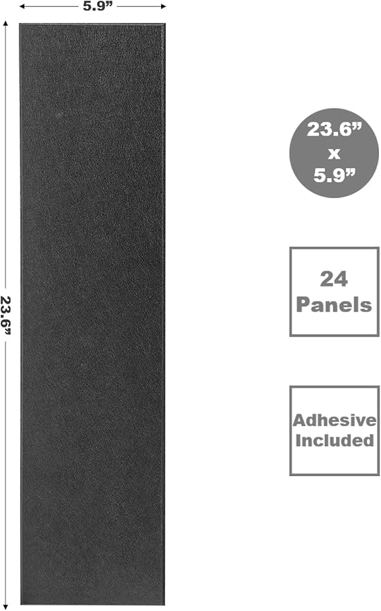 Shiplap Felt Wall Panels, Black, 24 Pack, Modern Wall Paneling, Peel and Stick, Sound Absorbing, 23.25 sq ft - Image 2