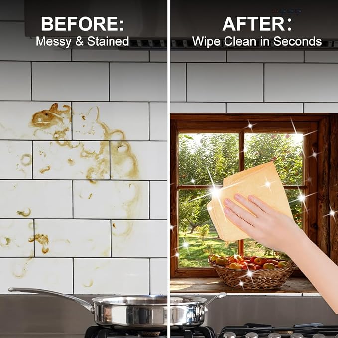 Apple Orchard Kitchen Backsplash Peel and Stick, 30x16 in | Wood frame window view of apple orchard with harvest baskets; flat 2D waterproof peel and stick; wipe clean; 30x16 in - Image 4