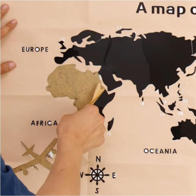 WINDIR 3D World Map Wall Stickers Decor Murals DIY Decal Brown 47x24 inch, Acrylic Office Wall Art Decor Bedroom Living Room TV wall (Brown: 120x60 cm) Medium - Image 4