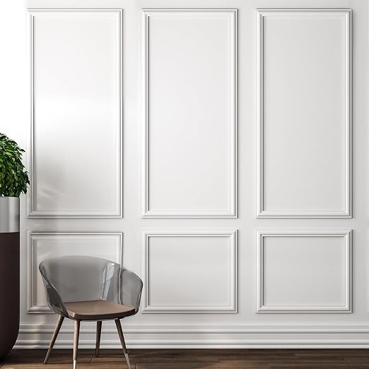 Pangda 3set Peel and Stick Wall Molding Kit 3D Premade, 24x54in | Accent Wall Moulding Kit, Wainscoting Panel, for Interior Decor, Ready to Assemble, Peel and Stick, Wainscoting Accent Panel by Pangda