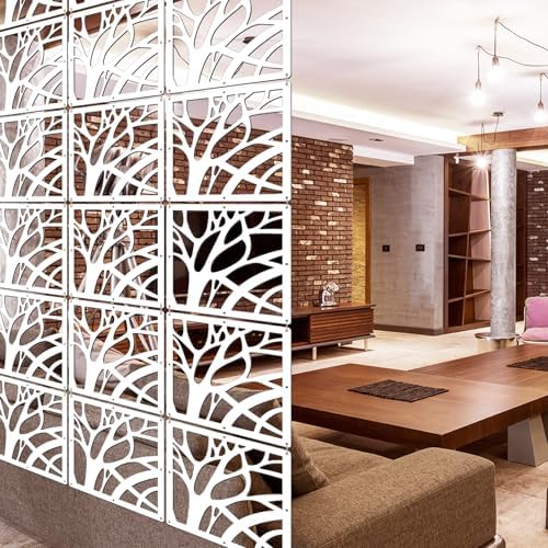Lchen Hanging Room Divider Panel, 10 Pieces Wall Divider Room Partition Wood-Plastic Thick Panel Screen Home Office Decoration(XS-S-10Panels) by LCHEN