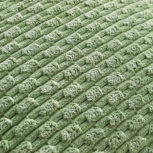 Set of 4 Sage Green Decorative Throw Pillow Covers 20x20 Inch Corduroy Pillow Covers for Bed Couch Sofa Living Room Soft Square Cushion Cases - Image 6