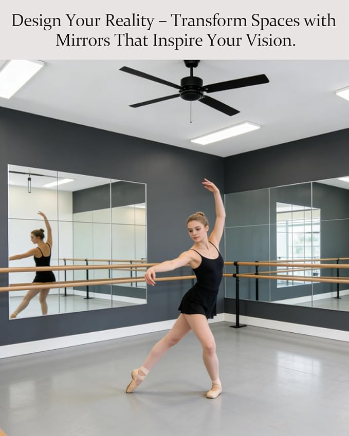 12Pack Acrylic Flexible Mirror Sheets, 12x16 Inch Shatterproof Flexible Stick on Mirrors for Wall Self-Adhesive Sticker for Bedroom, Door, Bathroom, and Dance Studio Installation - Image 6