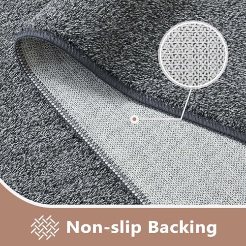 2x6 Grey Runner Rug Non-Slip Washable Soft Thin for Hallway Kitchen Bedroom - Image 4