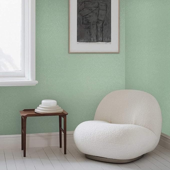 Green Peel and Stick Self Adhesive Wallpaper Countertop Contact Paper | Removable Embossed Silk Waterproof Bathroom Wallpaper 15.7" X 393.7" Kitchen Vinyl Wrap for Cabinet Shelf Liner Paper - Image 4