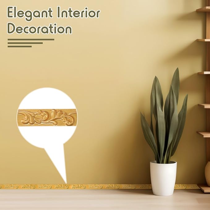 Champagne Gold Peel and Stick Crown Molding Trim, 13.1 ft X 1" - Image 6