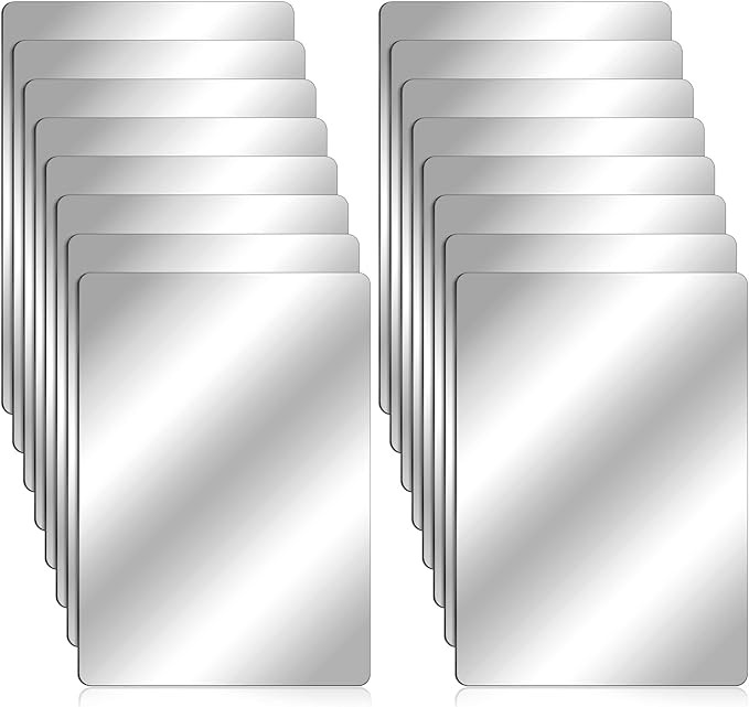 Marsui 32 Pcs Plastic Mirror Tiles 4x6 Inch Shatter Proof Craft Mirrors by Marsui