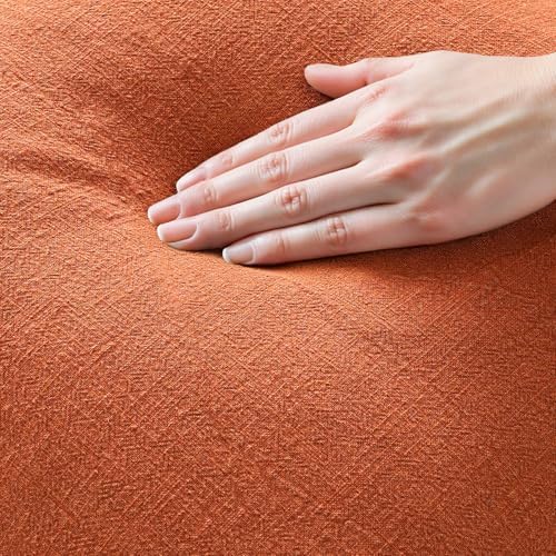 MIULEE Linen Decorative Fall Euro Throw Pillow Covers Burnt Orange 22x22 - Image 5