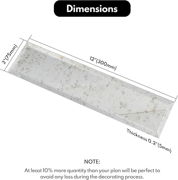 Lovdeco Light Antique Mirror Tile, Beveled Subway Mirror Backsplash 3x12 Inch for Kitchen Bathroom Wall (20 Pcs, 5 SQ.FT.) - Image 3