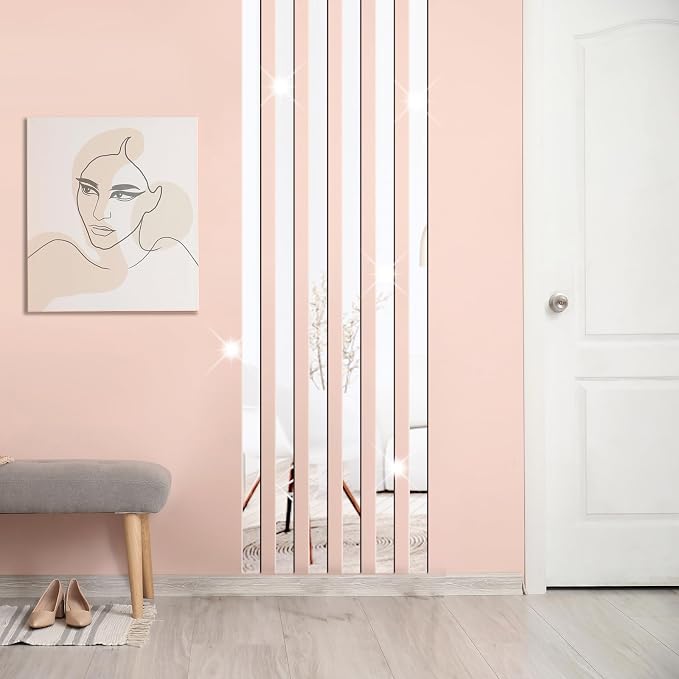 Acrylic Mirror Line Wall Stickers Striped Mirror Wall Decor for Living Room - Image 2