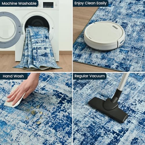 Toneed Washable 5x7 Area Rug with Non-Slip Backing for Living Room - Image 6