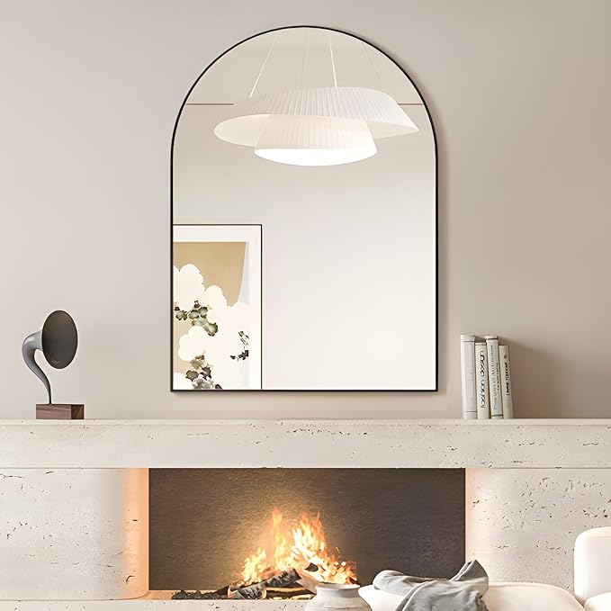 Arched Wall Mirror for Bathroom, 30"x40" Arched Mirror Wall Mounted Mirror with Metal Frame, Black Vanity Mirror Decor for Mantle, Bedroom, Entryway, Living Room - Image 6