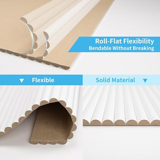 Art3d Roll-Flat Beaded Wood Slat Wall Panel, 1-Pack, 94.5 x 23.6 in, White | Flexible, Durable, Crack Resistant, Glue on, Easy to Install, for New Home Buyer, Future Mover to Upgrade Office, Living Room - Image 6