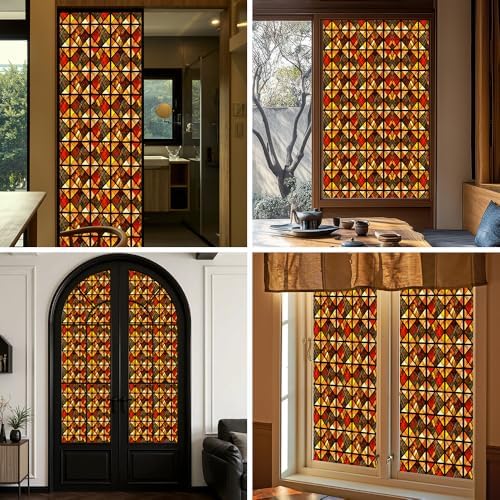 Window UV Protection Rainbow Privacy Film:Non-Adhesive Static Cling Decorative Window Film with Installation Tools,Stained Glass Window Film for Kitchen,Bathroom,and Shower Doors,16.9 x 39.4 inches. - Image 5