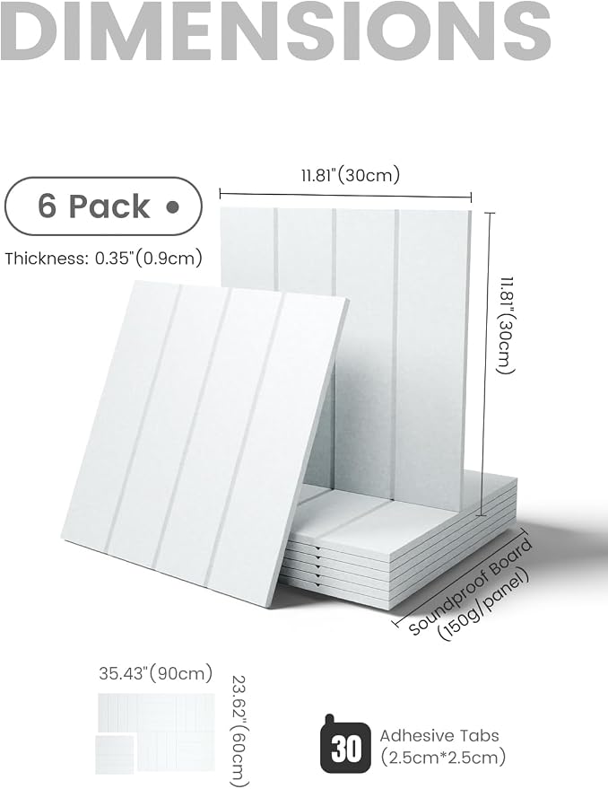 Fluxynara 36" x 24" Large Felt Bulletin Board, Cold White | 6 Pack Cork Board Alternative with 30 Safe Adhesive Tabs, Felt Pin Boards for Wall Decor, Home, Office, Classroom, Dorm - Image 2