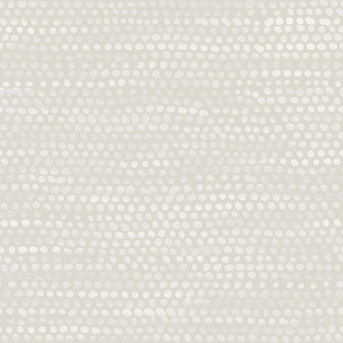 Tempaper Metallic Pearl Grey Moire Dots Removable Peel and Stick Wallpaper, 20.5 in X 33 ft, Made in The USA by TempaperCo