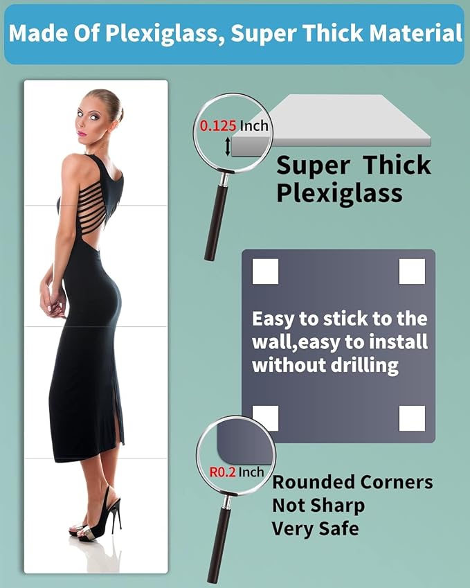 Unbreakable Mirror Tiles Self Adhesive,4PCS 8”x8” Toddler Mirror for Classroom Decor, Peel and Stick On Small Mirrors for Wall Decor, Shatterproof Plastic Mirrors Stickers for Kids Decorative - Image 7