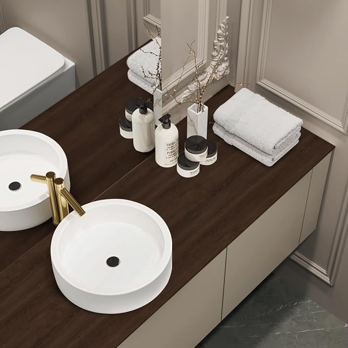 Abyssaly Wood Contact Paper, Brown Walnut Wood Grain Peel and Stick Wallpaper for Countertops, Self Adhesive Removable Wood Viny Film Easy to Clean for Cabinets Desks and Drawers15.7 X 236" - Image 8