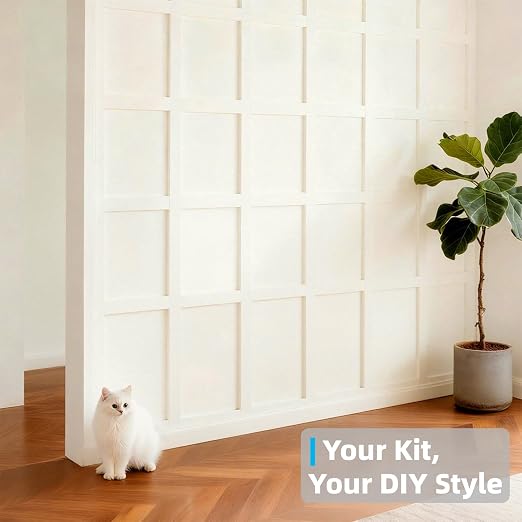 Art3d Premade Paintable Board and Batten Wainscoting Kit, 94.5 x 54 in | MDF, Molding Trim Slat with Edge Strip, High-Impact, Durable, Glue-On Installation, Ideal for Living Room, Bedroom, Corridor - Image 3