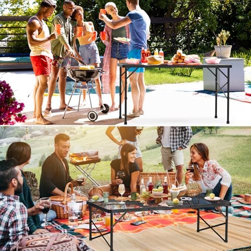 WildFinder Folding Grill Table, 4x2 FT Height Adjustable Camping Table - Image 4