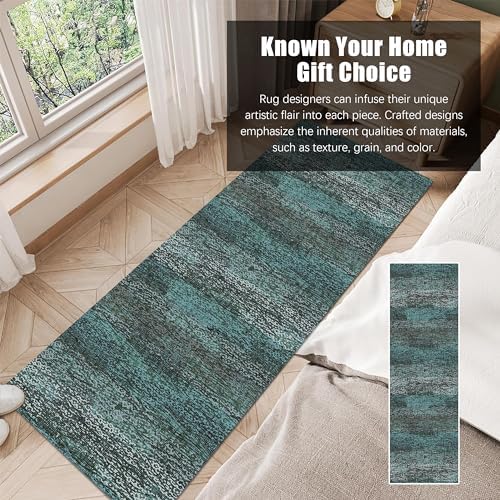 RUGSURE Washable Area Rug - 1/6 Thick - Stain & Water Resistant Non-Slip - Resistant Rug for Living Room, Bedroom, Nursery, Pet & Child Friendly, Vintage Charm Area Rugs (Green, 2'6'' x 8') - Image 3