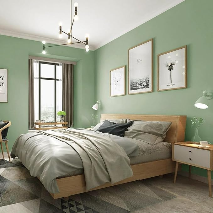 Safiyya 393"x17.7" Light Green Peel and Stick Wallpaper Green Solid Color Contact Paper Self Adhesive Contact Paper Decorative Wallpaper Vinyl Rolls for Wall - Image 7
