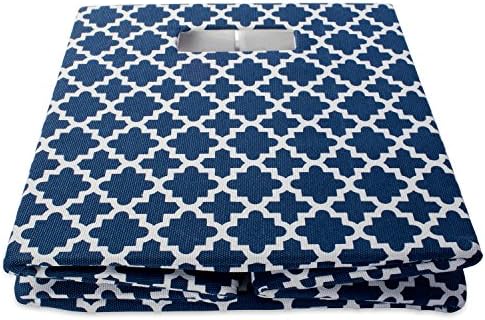 DII Hard Sided Collapsible Fabric Storage Container for Nursery, Offices, & Home Organization, (13x13x13) - Lattice Nautical Blue - Image 3