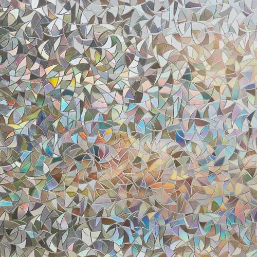 LEMON CLOUD Black Rainbow Stained Glass Window Privacy Film, 17.5″ x 157.4″ by LEMONCLOUD