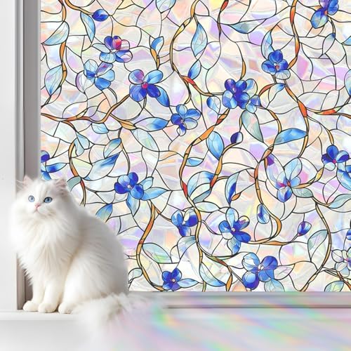 SOMWISE Rainbow Stained Glass Window Privacy Film,Heat Blocking Save Energy by somwise