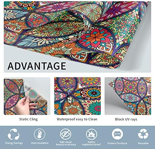 JiffDiff Stained Glass Window Film Static Cling Non Adhesive, 17.3"x 118" - Image 4