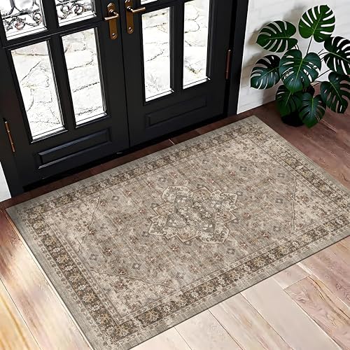 Washable Entryway Rug 2x3 Runner Rug Non-Slip Vintage Carpet - Image 3