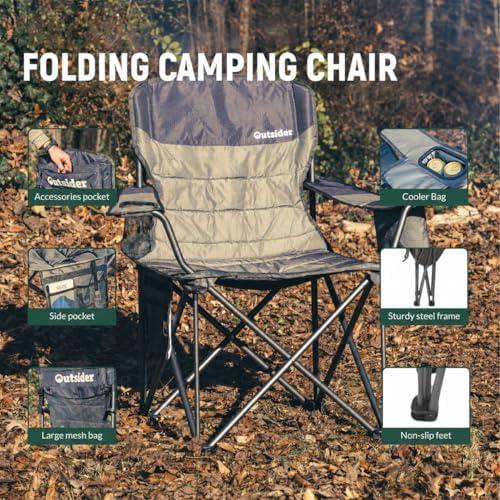 OUTSIDER Oversized Folding Camping Chair with Cooler - Image 5