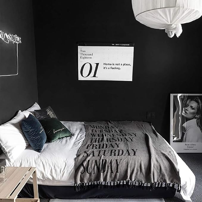 590.5"x17.7" Peel and Stick Wallpaper Black Removable Temporary Self Adhesive Contact Paper Waterproof Wallpaper for Wall Covering Vinyl Rolls - Image 3